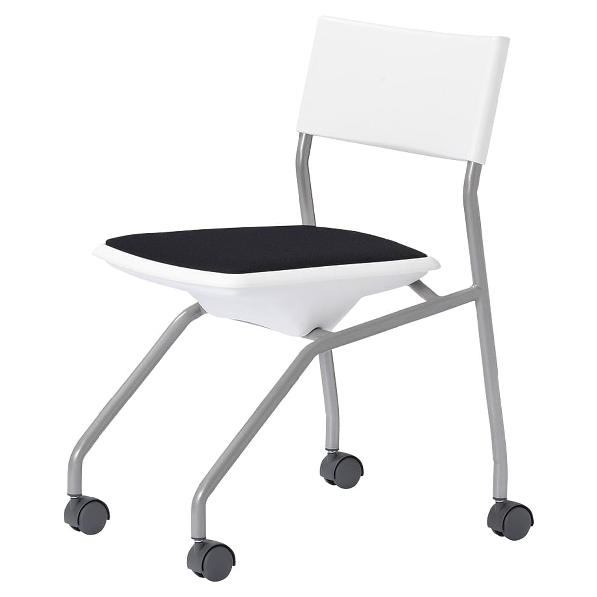 MC-121 ミーティングチェア キャスター付 水平スタックタイプ-画像1