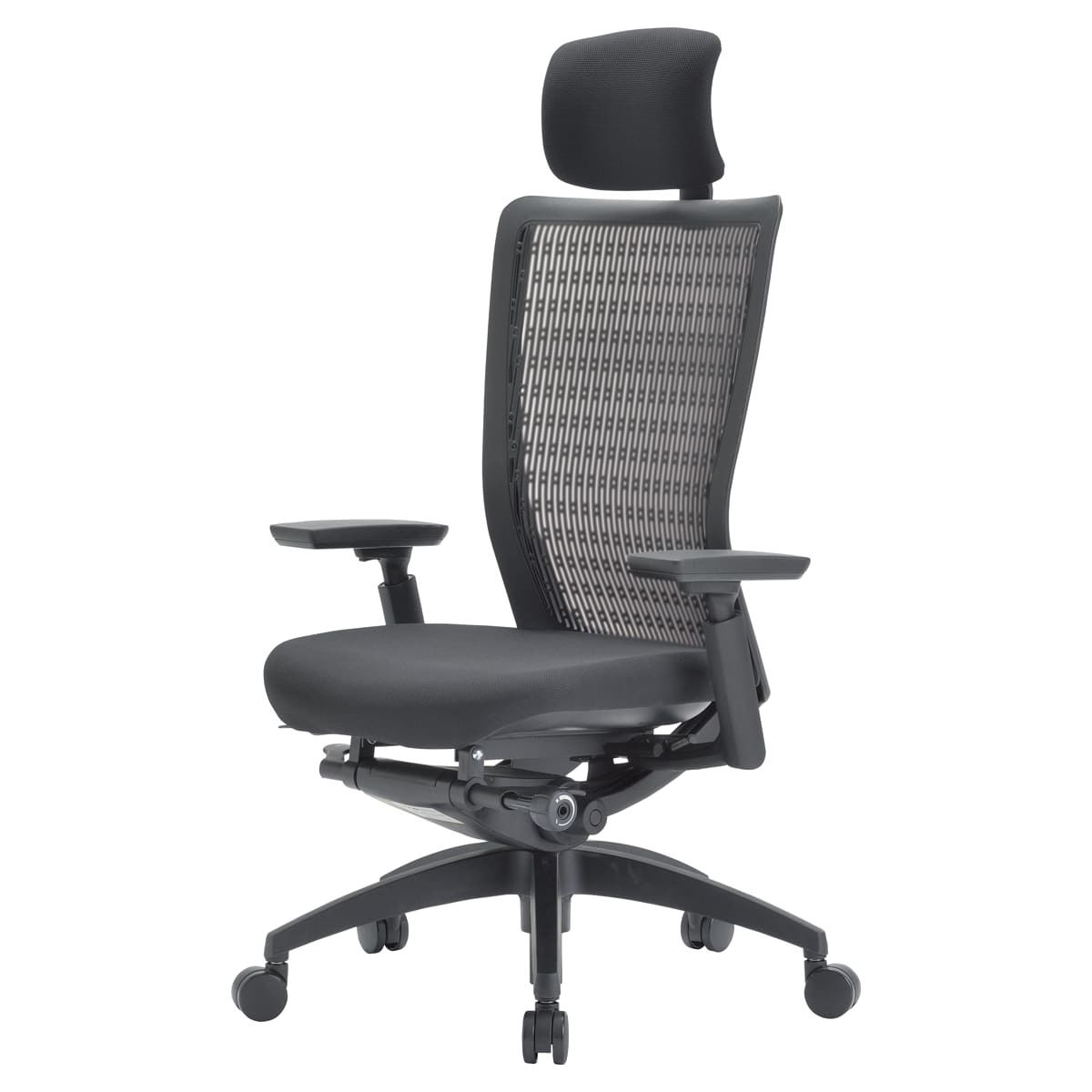 R-5655 オフィスチェア 樹脂 ハイバック 樹脂脚 肘付タイプ-画像1