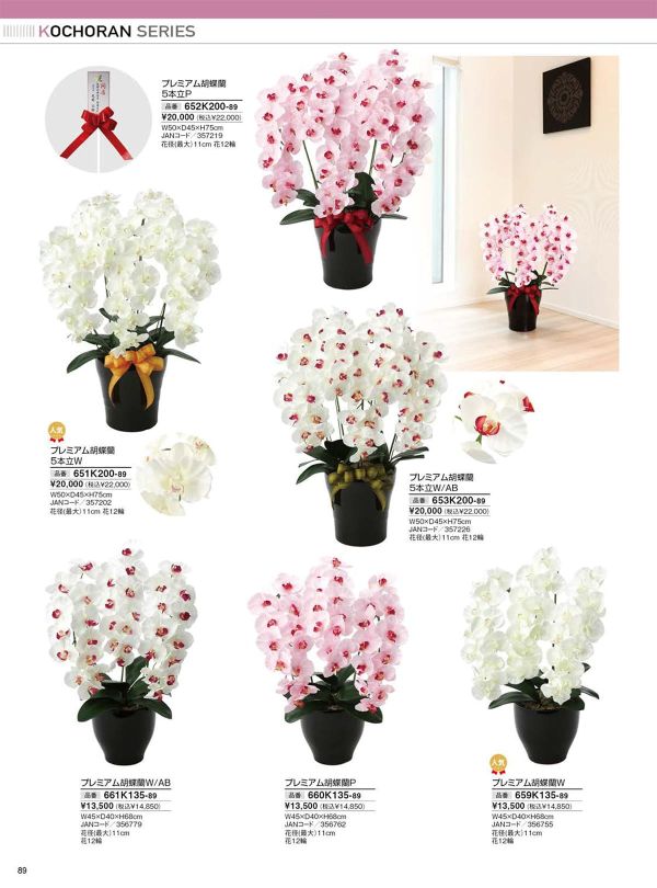 プレミアム胡蝶蘭5本立W 651K200のカタログ画像-1