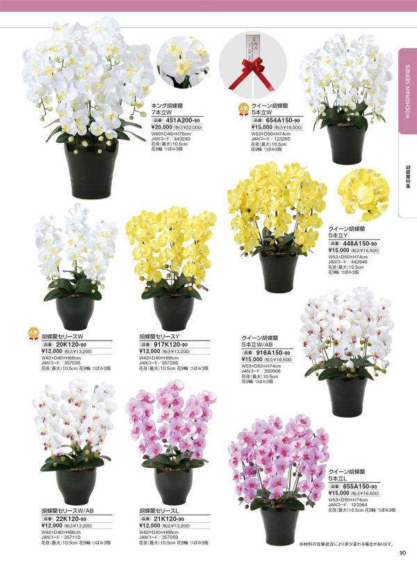 クイーン胡蝶蘭5本立W 654A150のカタログ画像-1
