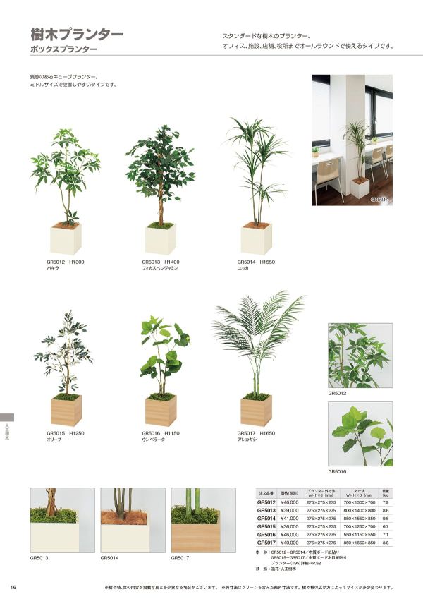 ボックスプランター アレカヤシ H1650 GR5017のカタログ画像-1