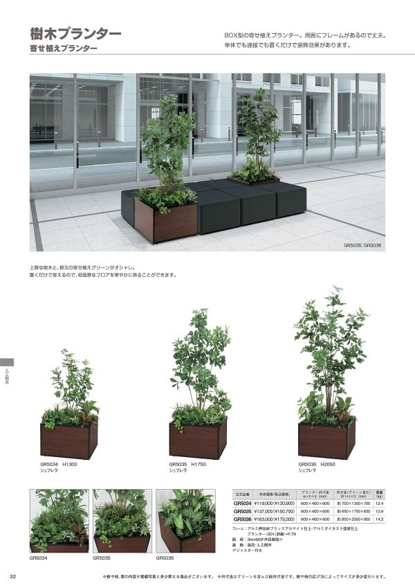 寄せ植えプランター シェフレラ H1750 GR5035のカタログ画像-1