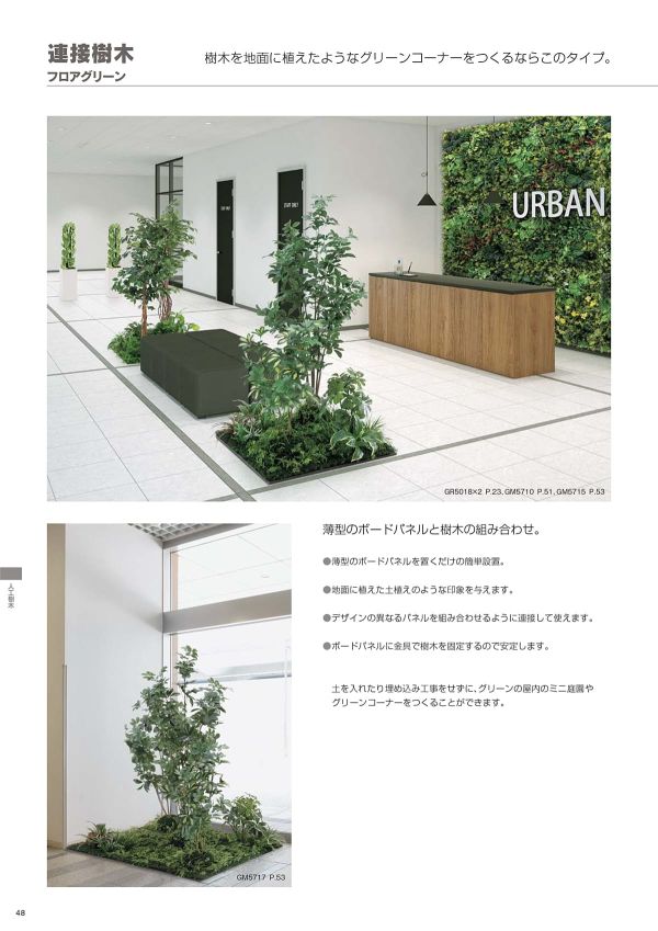 フロアグリーン 45角3連 フィカスベンジャミン H1800 GM5709のカタログ画像-2