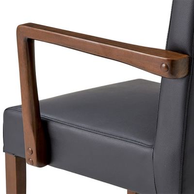 未使用 2/2 桜屋工業 レスタックアーム 一脚 椅子 アームチェア ブラック