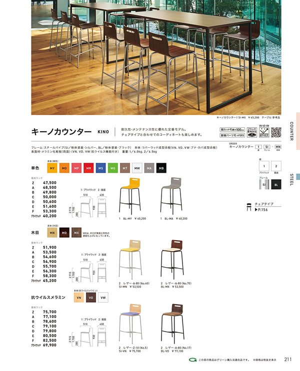 キーノカウンター1 プライウッド 抗ウイルス仕様のカタログ画像-1