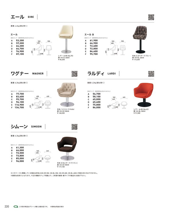 ワグナー VV脚｜クレスのスタンドチェア
