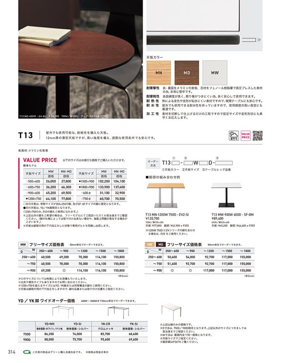 T13 ソリッド樹脂薄型天板のカタログ画像-1