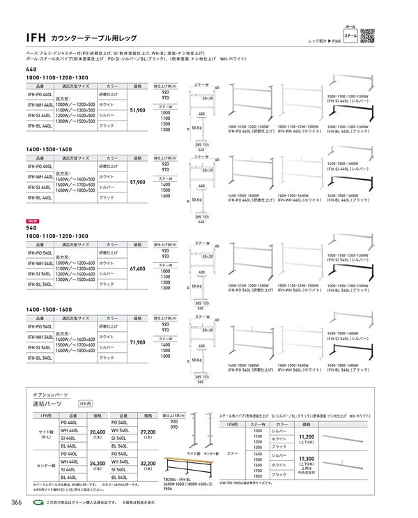 IFH-440L W1000 BL・WH・SI・POのカタログ画像-1