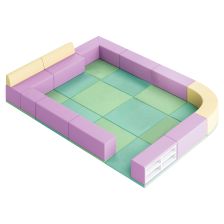 キッズ サークルベンチユニット シューズボックス+マット 別張品 業務用家具 送料無料 完成品 日本製 : QD-SGMP 玄関ベンチ 子供用ベンチ 幼稚園用 シューズ