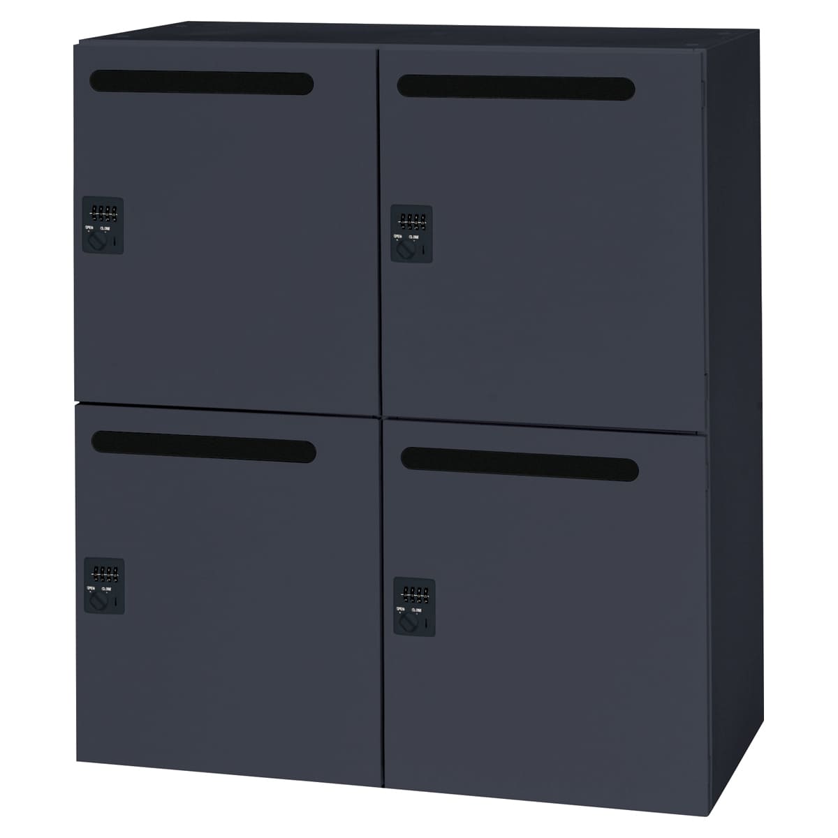 バリアス・シスト ブラック メールロッカー型 4人用 下置専用 H1030 V945-114BSLD-画像1