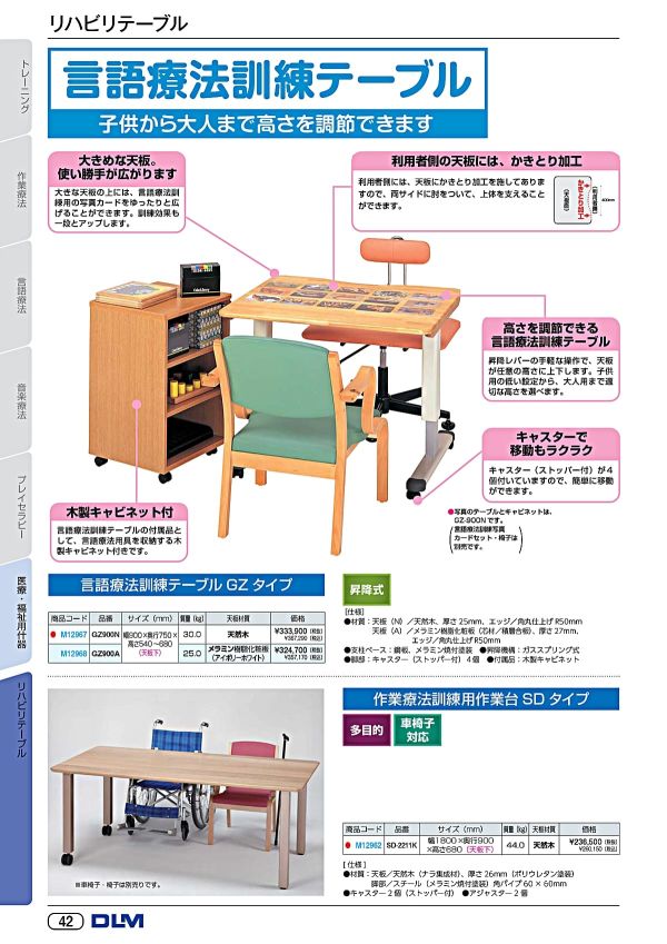作業療法訓練用作業台 SDタイプ SD-2211Kのカタログ画像-1