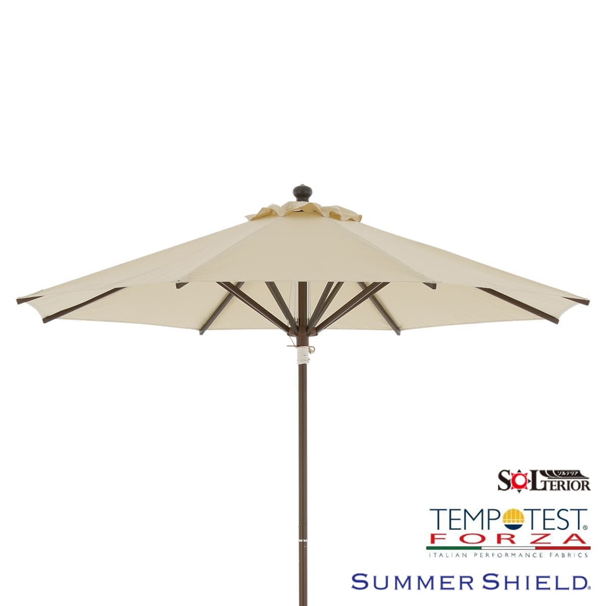 富士 パラソル SYseries 天幕サマーシールド フレーム木目調 スタンダードタイプ SY-2500-3825 受注生産 富士 パラソル SYseries 天幕サマーシールド（防炎） フレームシルバー