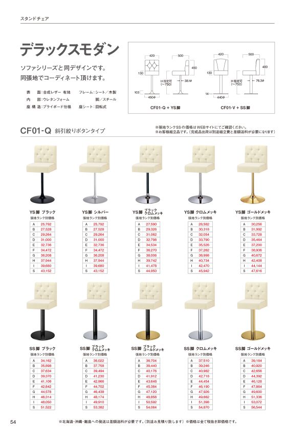 CF01-Q YS脚 斜引絞りボタンタイプのカタログ画像-1