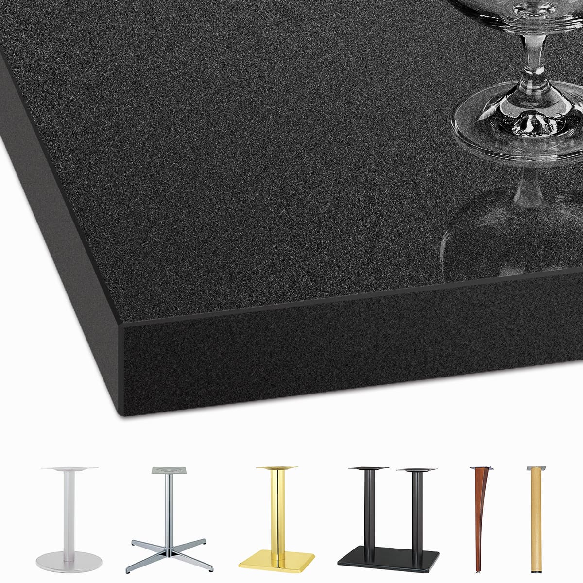 鏡面メラミン天板（樹脂エッジ）ブラック （メタリック）AH-MBMG-画像1