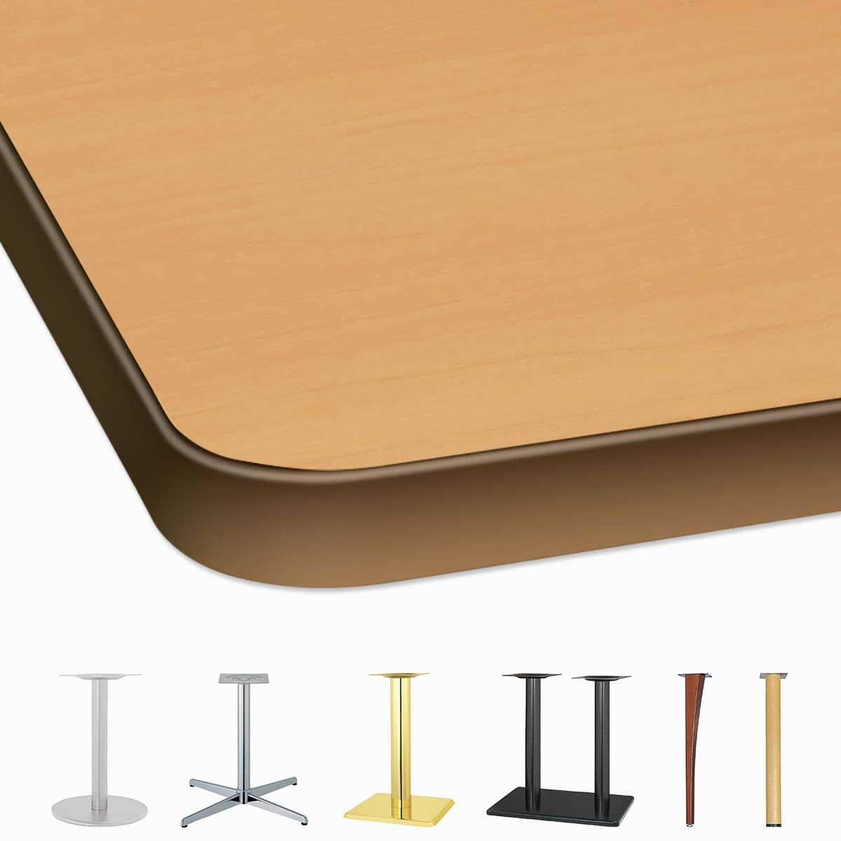 メラミン天板（アルミエッジ）ナチュラル（木目）ALBF-MNKN