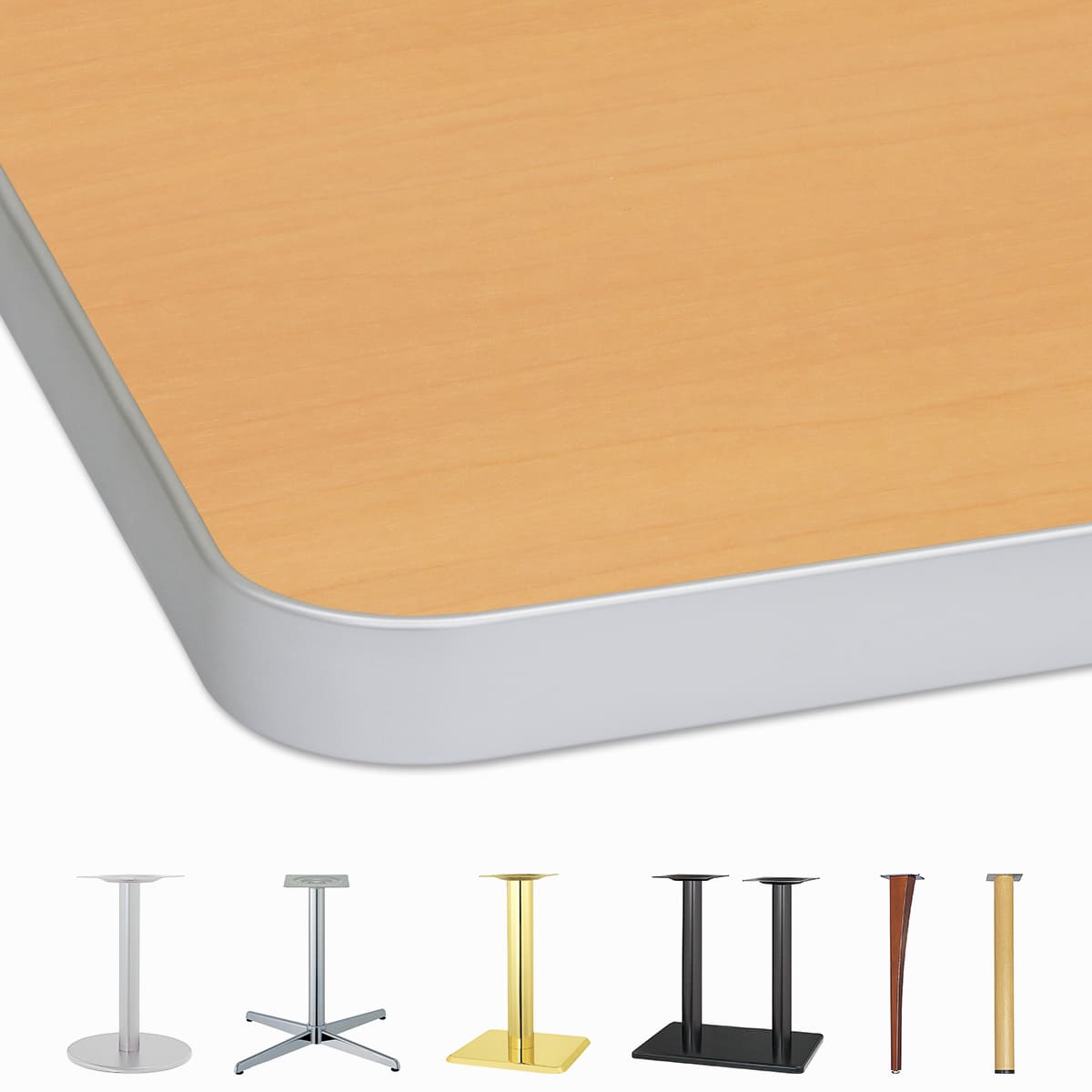 メラミン天板（アルミエッジ）ナチュラル（木目）ALSF-MNKN-画像1