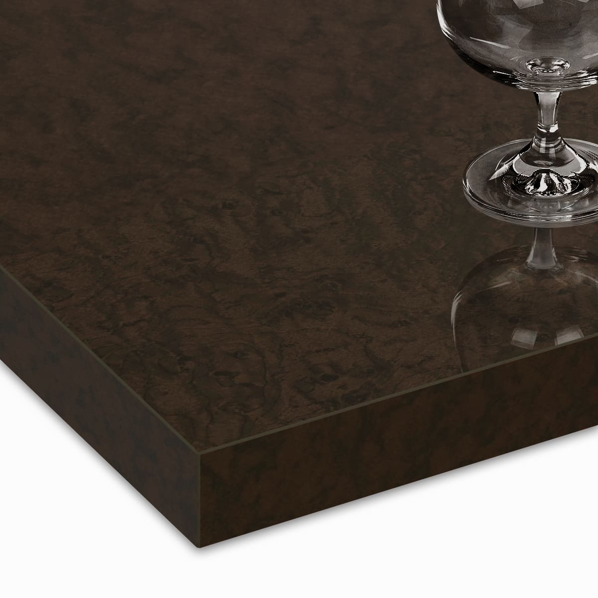 木目鏡面天板（共巻きエッジ）ブラックブラウン BB-WDGL-MC 天板のみ-画像1