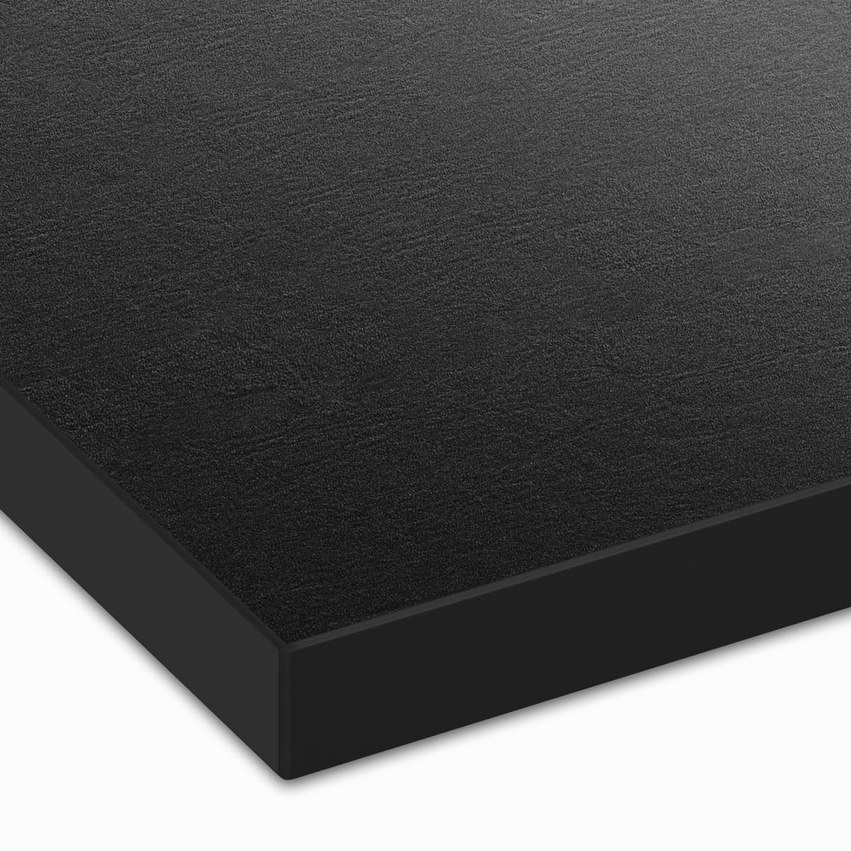 無地メラミン天板（樹脂エッジ）ブラック レザー調 光沢 BL-LELU-AH 天板のみ-画像1