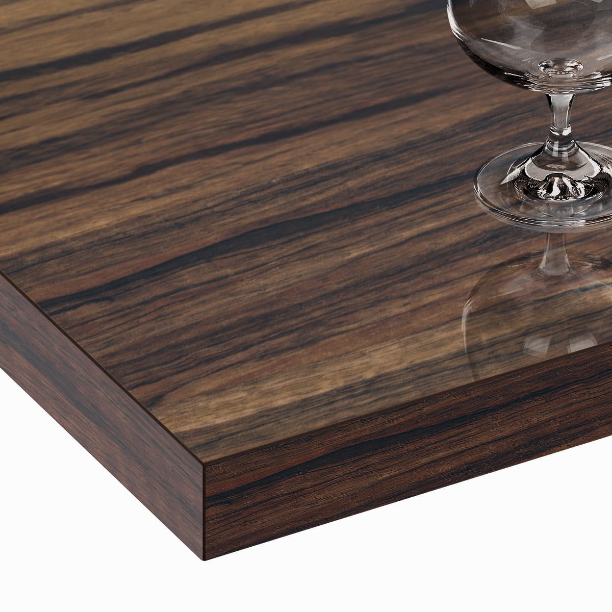 木目鏡面天板（共巻きエッジ）ブラウンゼブラ BR-ZEGL-MC 天板のみ-画像1