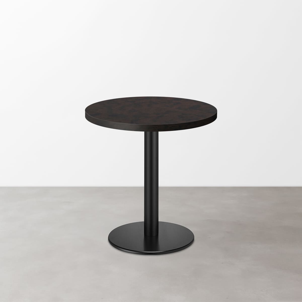 木目鏡面 スナックテーブル（φ550）ブラックブラウン 丸形ベース脚セット-画像1