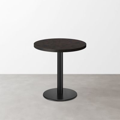 木目鏡面 スナックテーブル（φ550）ブラックブラウン 丸形ベース脚セット