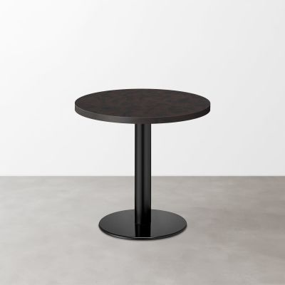 木目鏡面 スナックテーブル（φ600）ブラックブラウン 丸形ベース脚セット