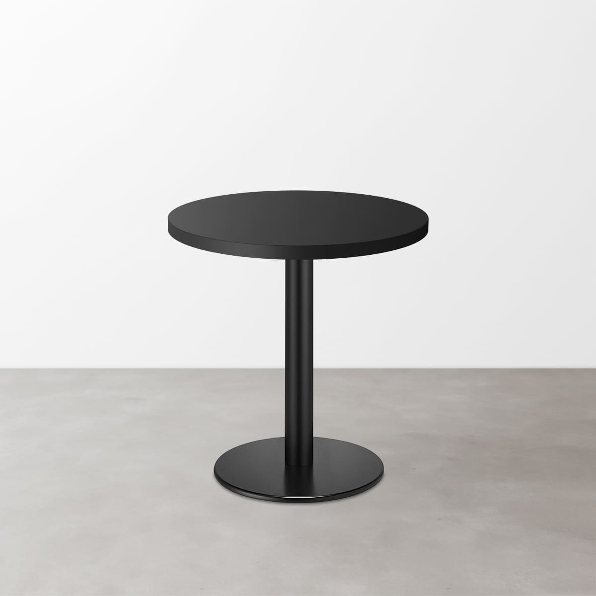 鏡面 スナックテーブル（φ550）グロスブラック 丸形ベース脚セット-画像1
