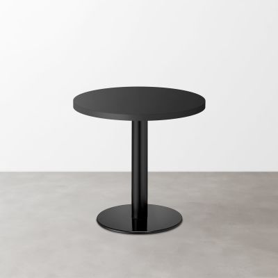 鏡面 スナックテーブル（φ600）グロスブラック 丸形ベース脚セット