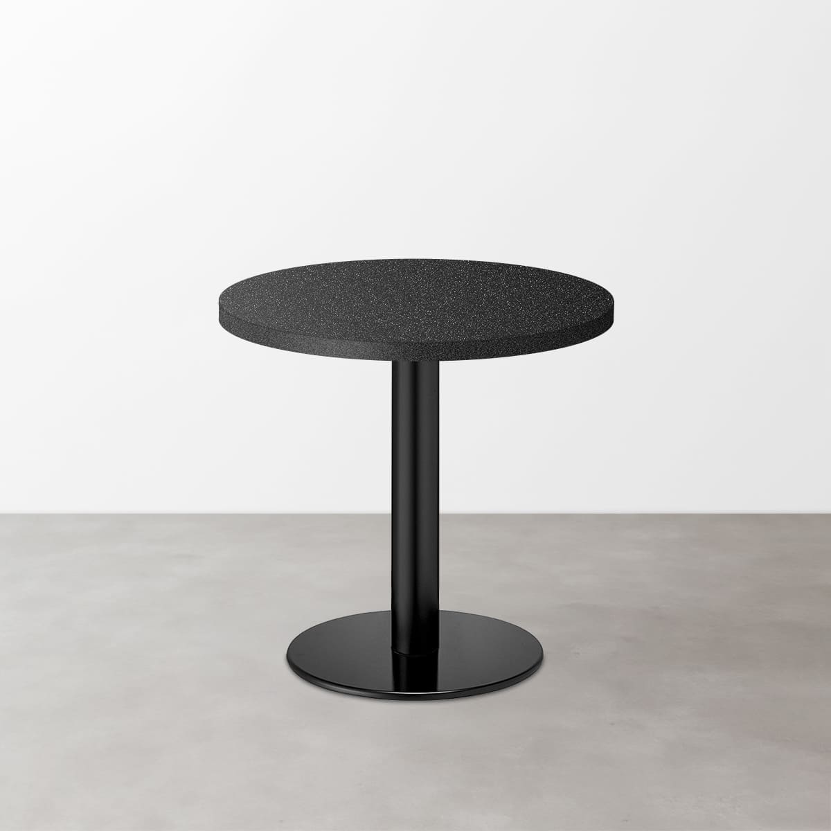 鏡面 スナックテーブル（φ600）ブラック ラメ入り 丸形ベース脚セット-画像1
