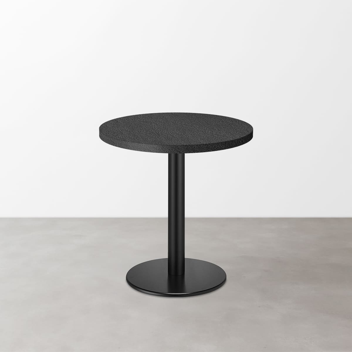 スナックテーブル（φ500）ブラック レザー調 光沢 丸形ベース脚セット-画像1