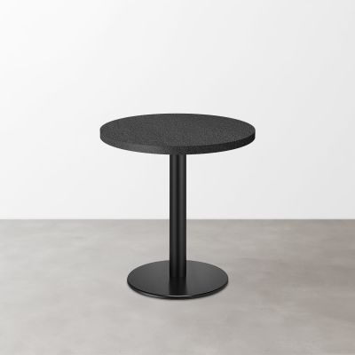 スナックテーブル（φ500）ブラック レザー調 光沢 丸形ベース脚セット