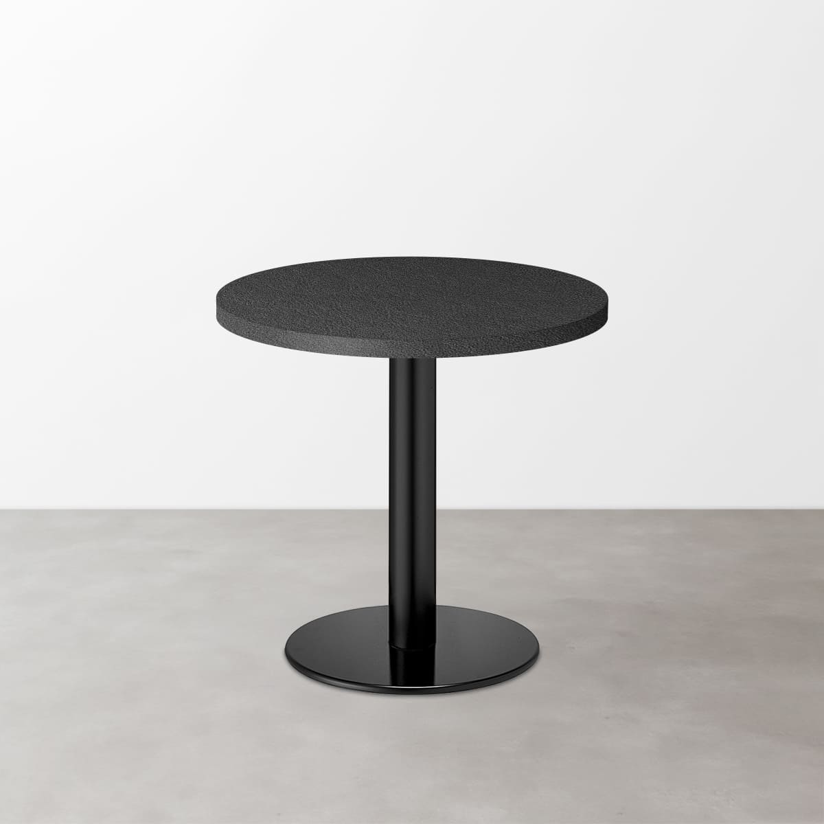 スナックテーブル（φ600）ブラック レザー調 光沢 丸形ベース脚セット-画像1