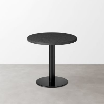 スナックテーブル（φ600）ブラック レザー調 光沢 丸形ベース脚セット