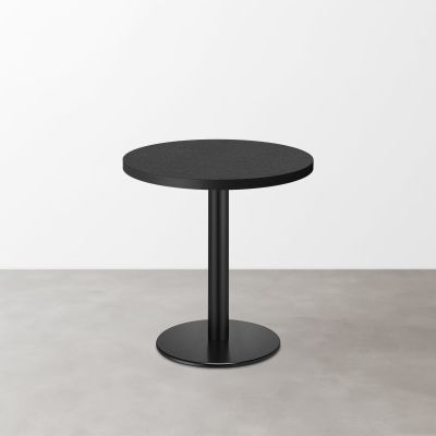 スナックテーブル（φ500）ブラック レザー調 つや消し 丸形ベース脚セット
