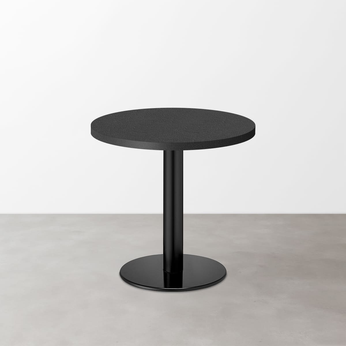 スナックテーブル（φ600）ブラック レザー調 つや消し 丸形ベース脚セット-画像1