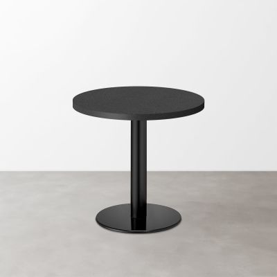 スナックテーブル（φ600）ブラック レザー調 つや消し 丸形ベース脚セット