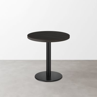 木目 スナックテーブル（φ500）ブラック 柾目 丸形ベース脚セット