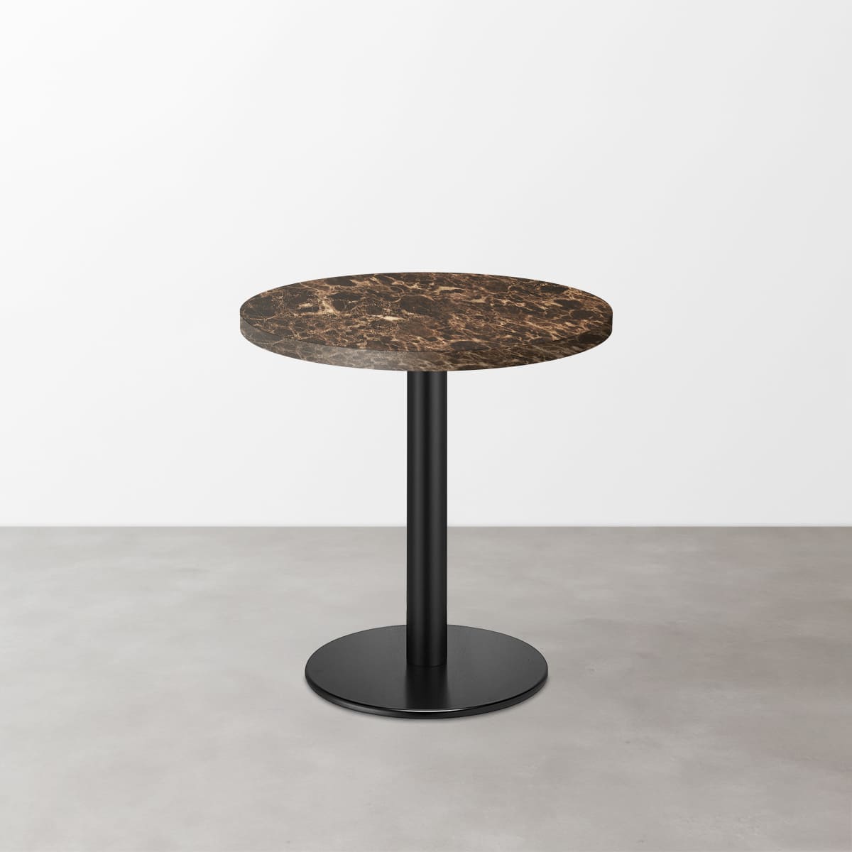 大理石柄 スナックテーブル（φ550）ブラウンマーブル（グロス）丸形ベース脚セット-画像1