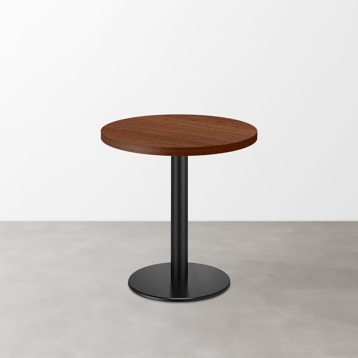 木目 スナックテーブル（φ500）ブラウン 丸形ベース脚セット-画像1