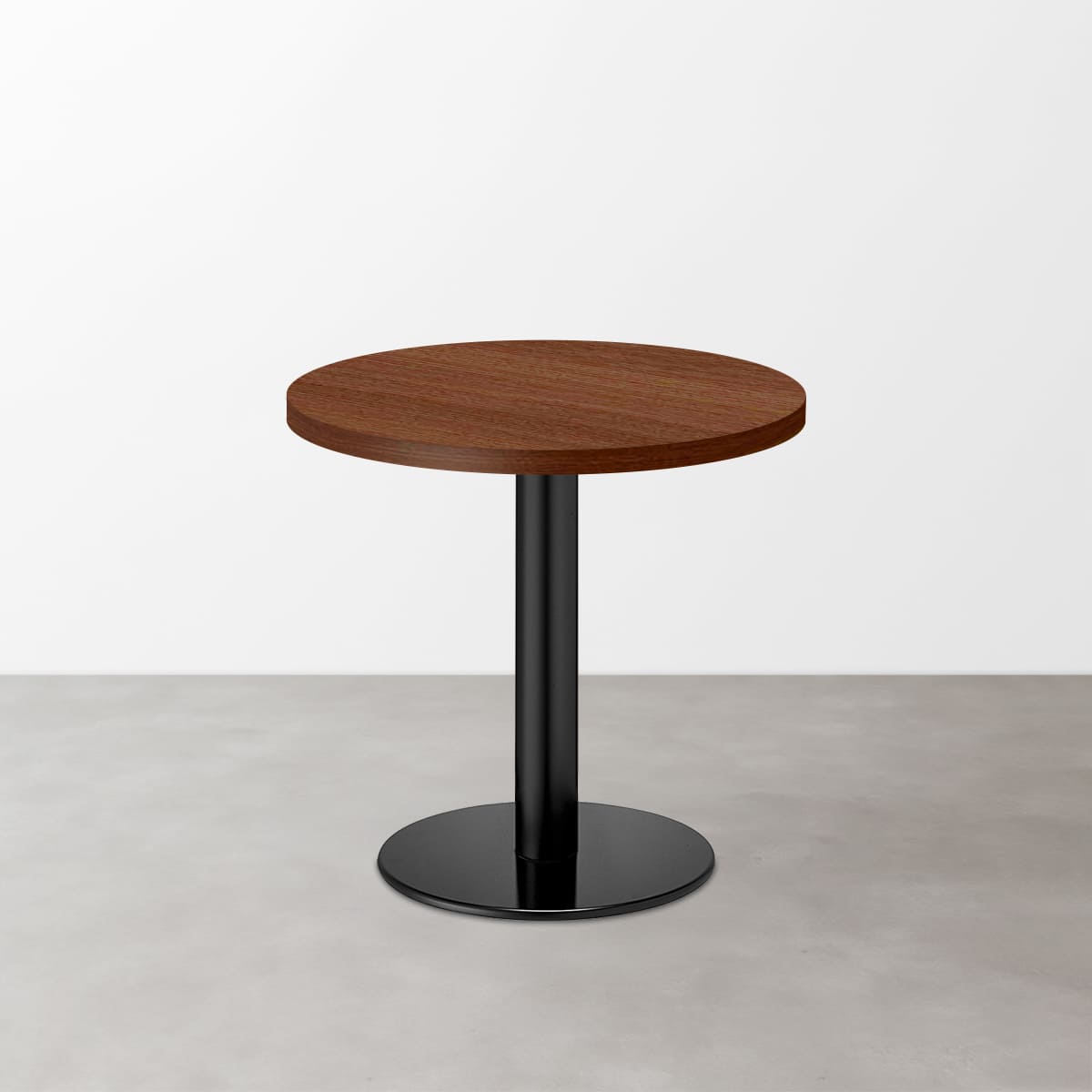 木目 スナックテーブル（φ600）ブラウン 丸形ベース脚セット-画像1