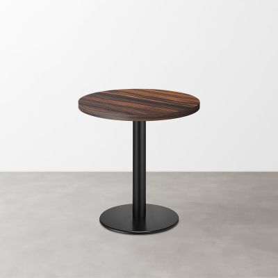 木目鏡面 スナックテーブル（φ550）ブラウンゼブラ 丸形ベース脚セット