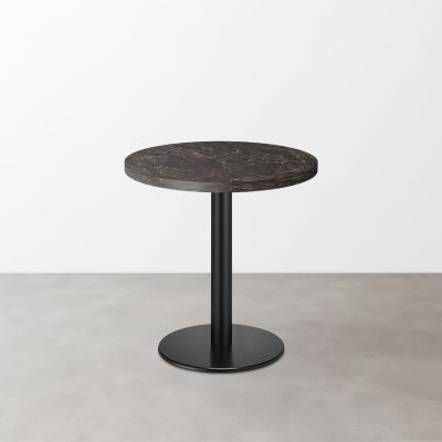 大理石柄 スナックテーブル（φ500）ダークマーブル（グロス）丸形ベース脚セット