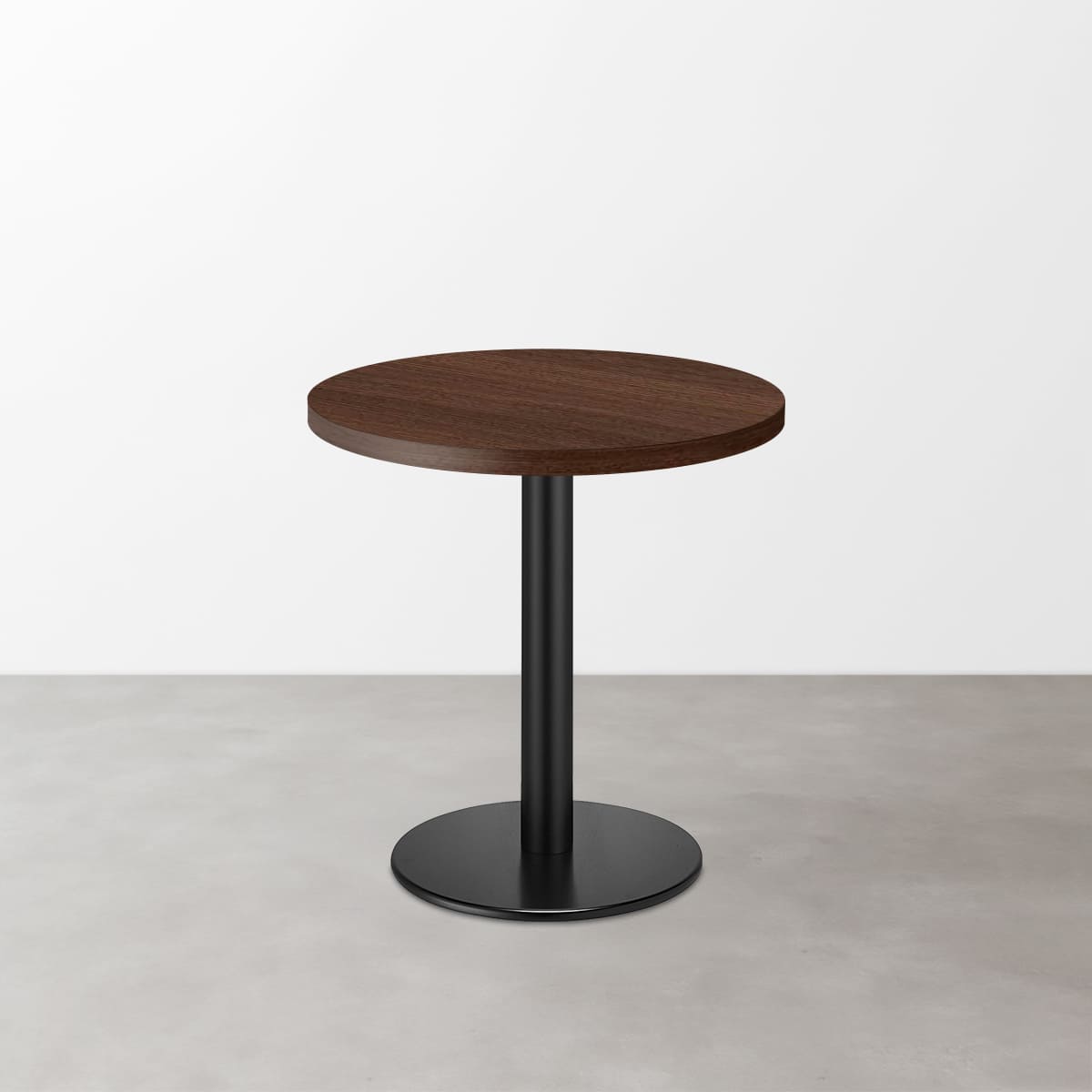 木目 スナックテーブル（φ500）ダークブラウン 丸形ベース脚セット-画像1