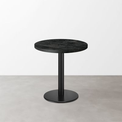 木目鏡面 スナックテーブル（φ500）ダークグレー 丸形ベース脚セット