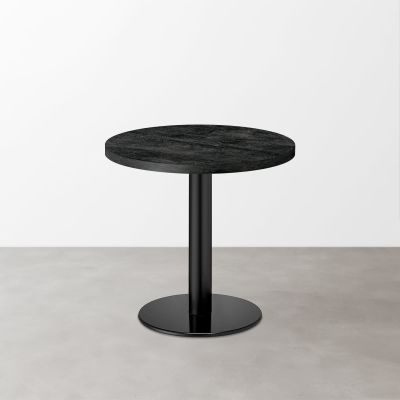 木目鏡面 スナックテーブル（φ600）ダークグレー 丸形ベース脚セット