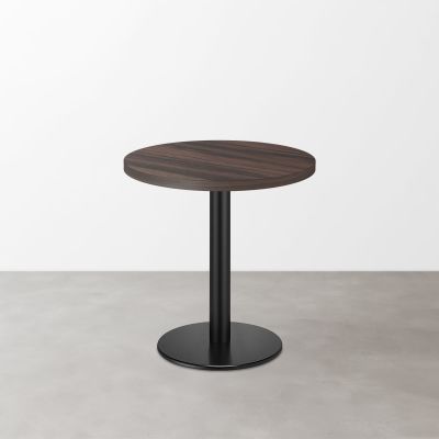 木目鏡面 スナックテーブル（φ500）グレイッシュブラウンゼブラ 丸形ベース脚セット