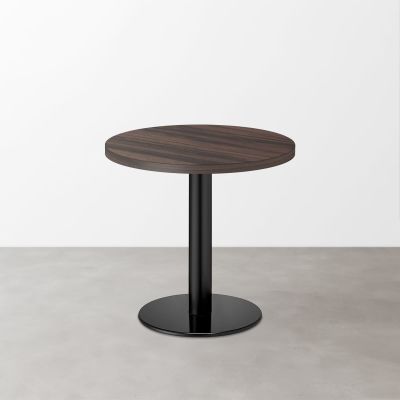 木目鏡面 スナックテーブル（φ600）グレイッシュブラウンゼブラ 丸形ベース脚セット