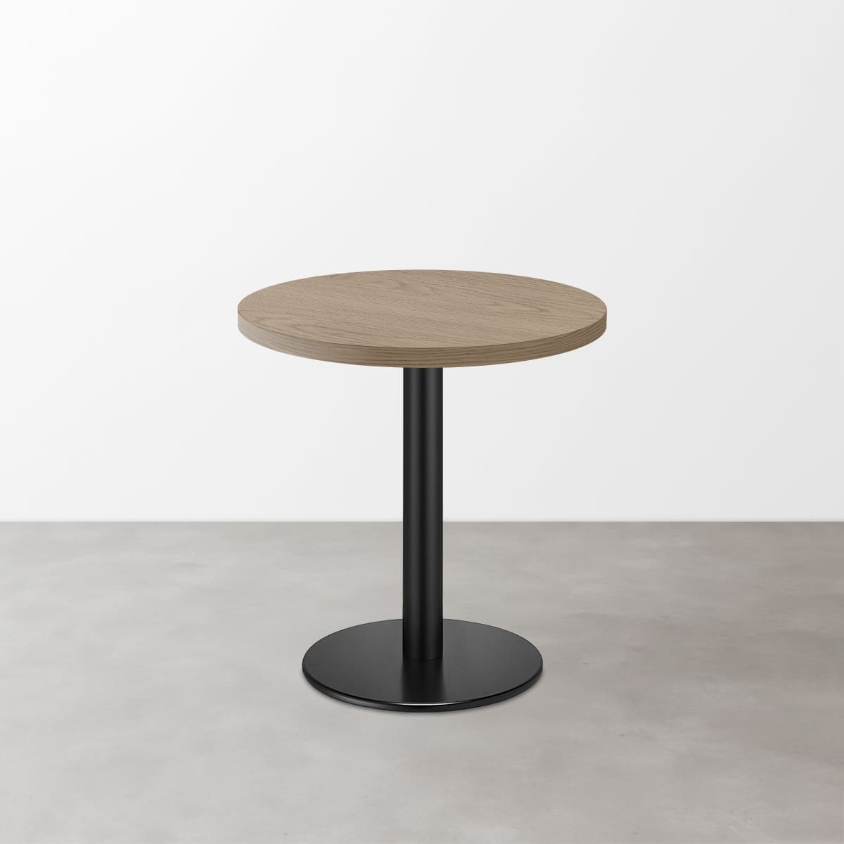 木目 スナックテーブル（φ500）グレイッシュベージュ 丸形ベース脚セット-画像1