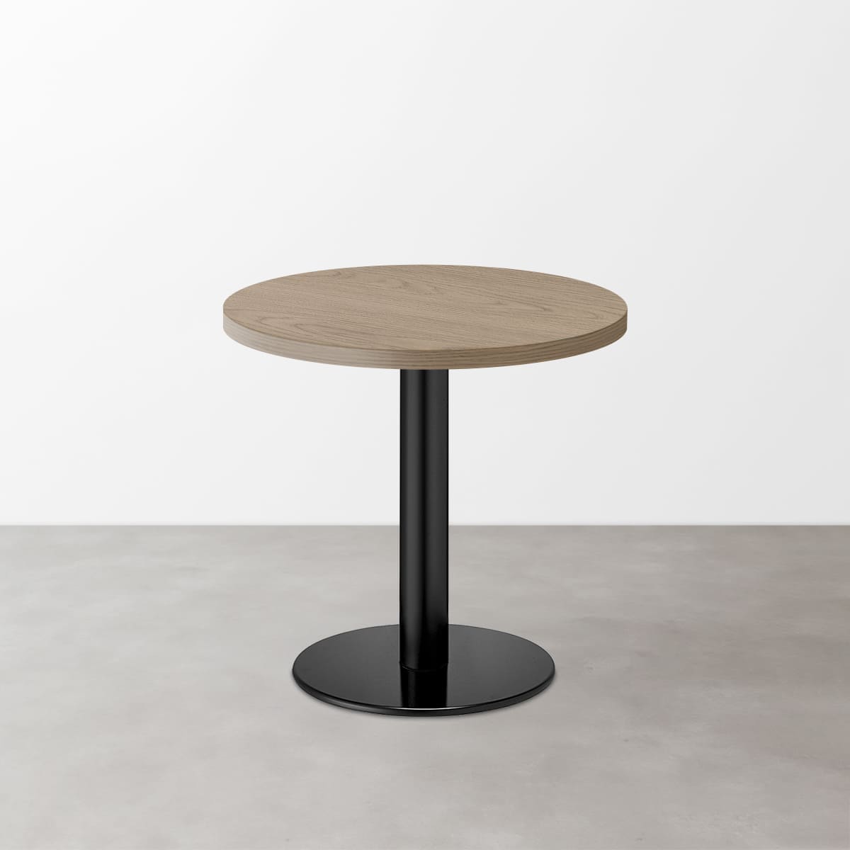 木目 スナックテーブル（φ600）グレイッシュベージュ 丸形ベース脚セット-画像1