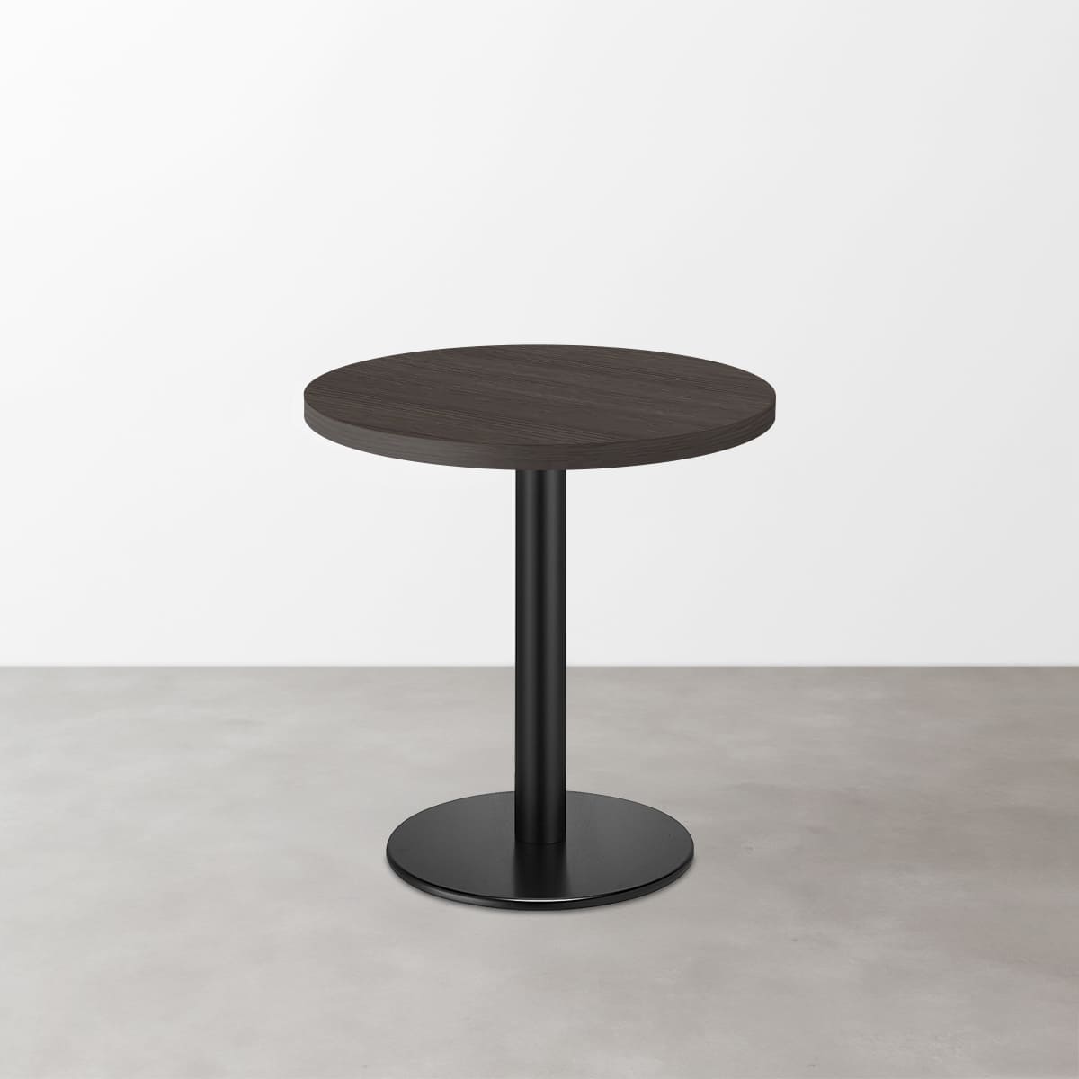 木目 スナックテーブル（φ500）グレイッシュブラック 丸形ベース脚セット-画像1